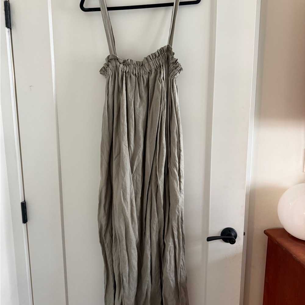 OZMA Valle Linen Dress, Fog